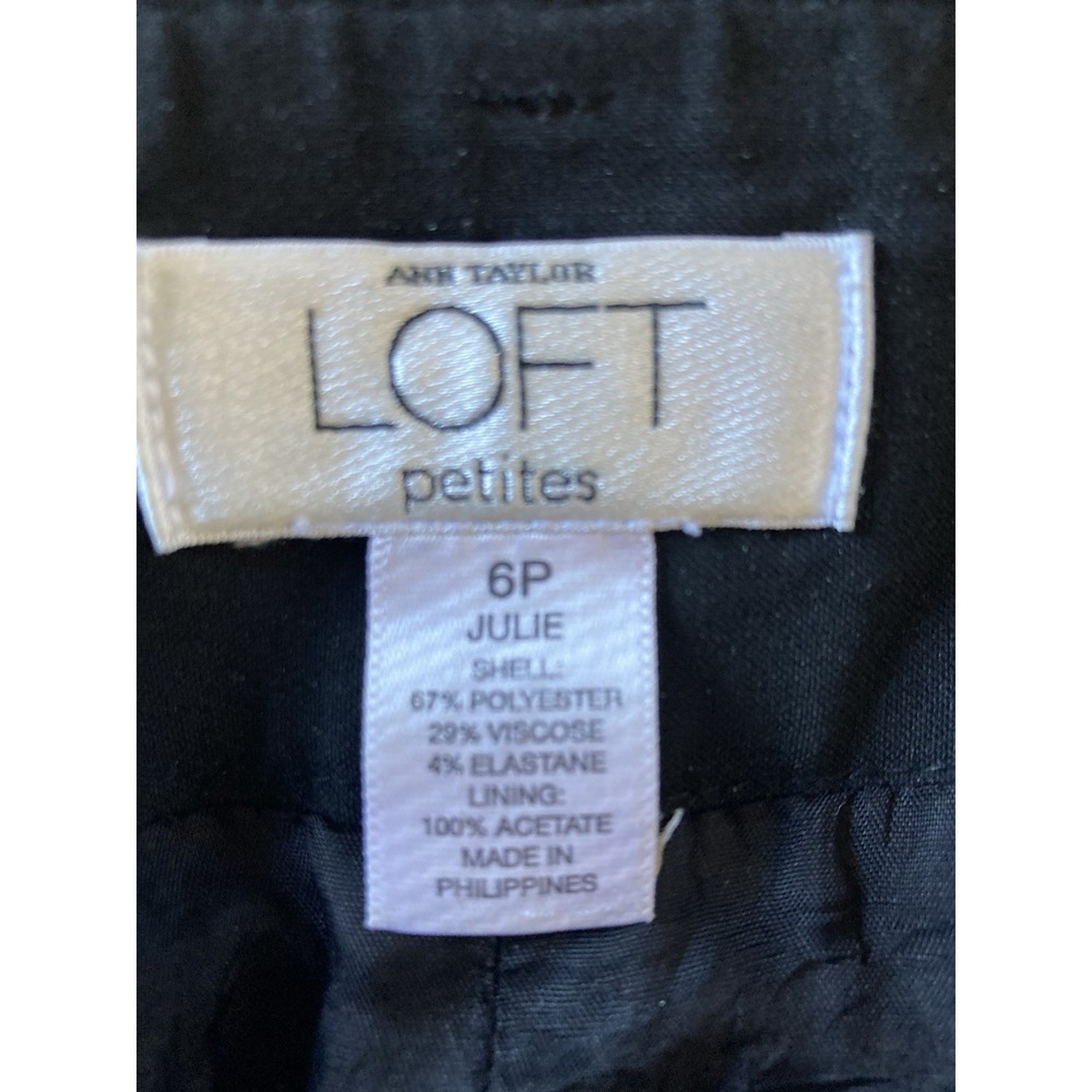 Loft Petite Women's Pants Size 6P Black Style Julie Lined Office Trousers Slacks - Picture 7 of 7